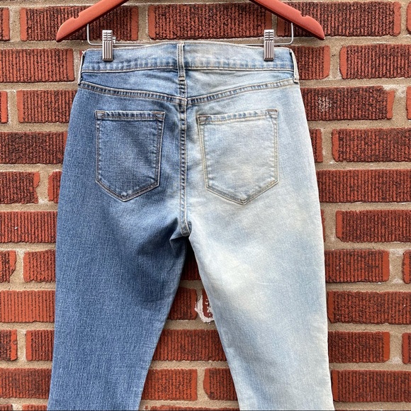 Old Navy Two-Tone Skinny Jeans - Blue and Cream - Picture 7 of 8